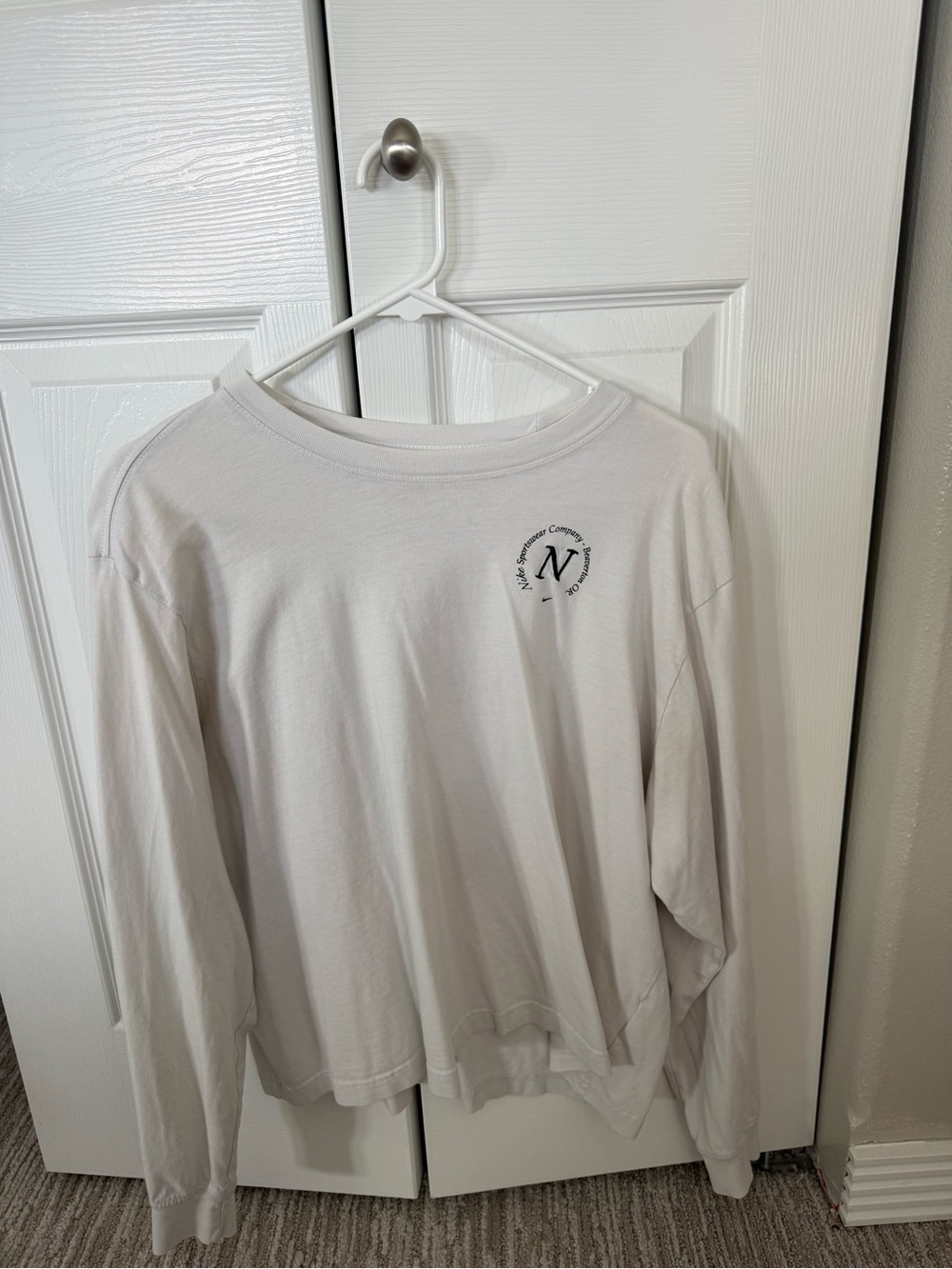 Nike White Crewneck Tee with Subtle Logo